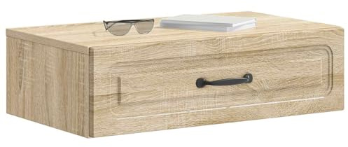 vidaXL Wandmontierter Beistelltisch Sonoma-Eiche 59 x 34,5 x 17 cm, Moderner Wohnungsstauraum, vielseitiger Schrank, rechteckige Bücherregale, platzsparender Organizer für Zuhause