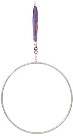 JUDEMII Aerial Hoop Set Acero Inoxidable Single Luftring Acrobatik con Suspensión | Aro de yoga aéreo antioxidante para el hogar, columpio con hardware de aparejo completo, diámetro 95 cm