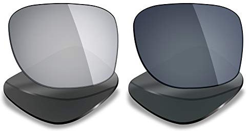 MRY - Lentes polarizadas de repuesto para gafas de sol Oakley Holbrook, diferentes colores ricos, Silver Titanium & Black Iridium