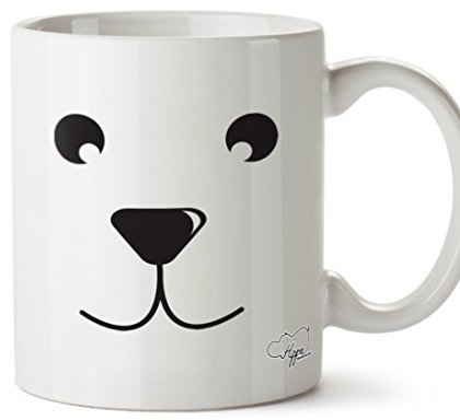 Hippowarehouse Bear Face Printed Mug Cup Ceramic 10oz