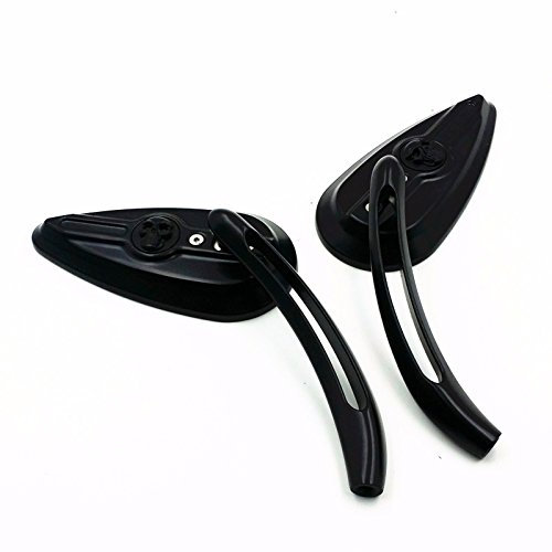 Totenkopf schwarz oval Rückspiegel Seite Spiegel für Motorrad Touring Cruiser Chopper