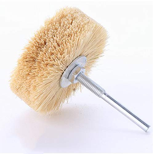 6mm Griff Bohrmaschine Tischler Holzschnitzerei Sisal Haarbürste Flower Head Polieren Schleifkopf Carving Werkzeuge 1 STÜCK