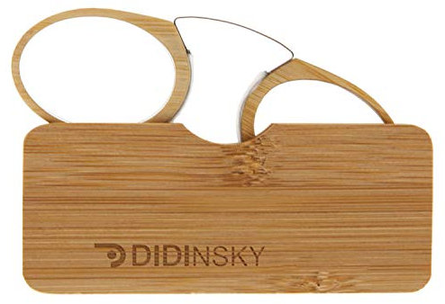 DIDINSKY Blaulichtfilter Brille für Damen und Herren. Blaufilter Brille mit stärke. Rahmen und Gehäuse aus Bambus und entspiegelten Kristallen. Dioptrien +1.0 - ORSAY BAMBU