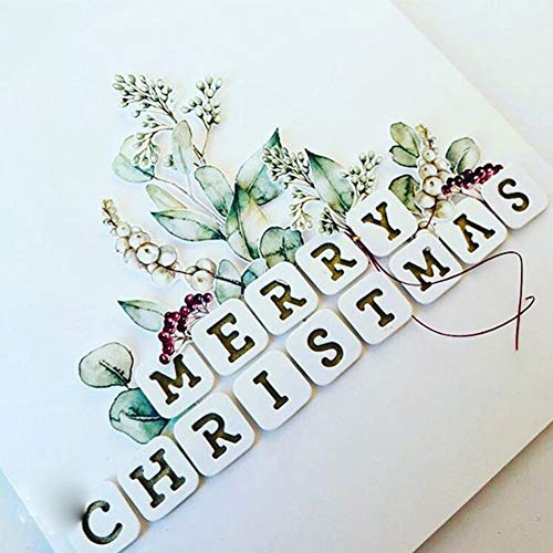Stanzmaschine Stanzschablone, Quadratischer Buchstabe Scrapbooking Prägeschablonen Papier Handwerk Festival Dekor Geschenk Silver
