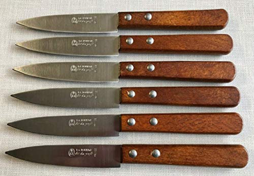 Miam Cuisine Lot DE 6 Couteaux Office Manche Bois 2 Rivets France Inscription sur la Lame