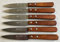 Miam Cuisine Lot DE 6 Couteaux Office Manche Bois 2 Rivets France Inscription sur la Lame