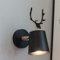 Mengjay Kreative Wandleuchten Moderne Wandleuchter Einfache Wandlampe E27 Nordischer Hirschkopf Art Deco Stil für Kinderzimmer, Restaurant, Flur, Treppen (schwarz)