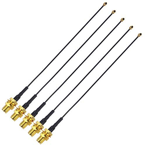 YILIANDUO 5 Pièces 15cm U.FL Pigtail Câble Antenne WiFi U.FL IPX1.13 vers SMA Femelle Câble Coaxial pour Cartes Mini PCIe, Xbox, WiFi, Adaptateur FPV, émetteur d'antenne GSM/3G/GPS/4G