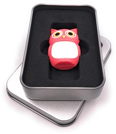 Onwomania Eule Vogel in Pink USB Stick in Alu Geschenkbox 64 GB USB 3.0
