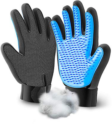 Handschuh für Katzen Hunde Bürste zur Haarentfernung Fellpflege Pflegehandschuh für Katzenhaare Fellhandschuh Handschuhe für Haustier Grooming Massage Pflegebürsten für Lange und Kurze Felle