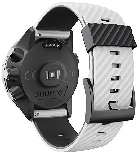 WIIKAI Armband Ersatzarmbänder kompatibel für suunto 7/9/9 baro/spartan sport/D5 Silikon Ersatz Uhrenarmbänder.(Weiß + Schwarz)