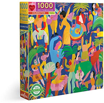 eeBoo: Piece and Love Celebration 1000 Teile Rechteckiges Erwachsenen-Puzzle Puzzle für Erwachsene und Familien, enthält glänzende, stabile Teile und minimalen Puzzlestaub