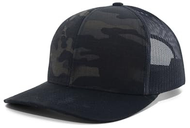 Pacific Headwear Unisex-Erwachsene Multicam Trucker Snapback Cap, Mc Schwarz/Schwarz, Einheitsgröße