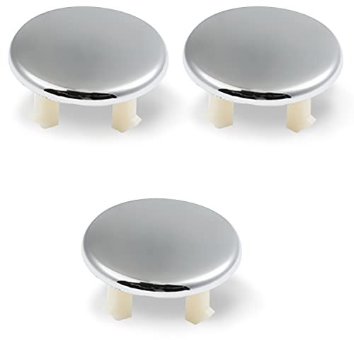 MroMax 3 piezas de cubierta de plástico para fregadero de cocina, cubierta de agujero de una sola capa, anillo a presión, cubierta de drenaje para baño, recipiente, cocina, 3 piezas, color plateado