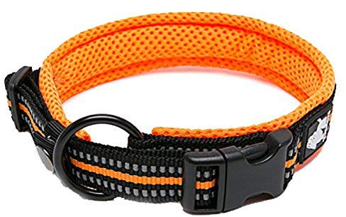 WINHYEPET Dog Collar Reflective with Safe Adjustable Buckle(Orange,2XL) | Truelove Dog Collar Reflective Sandwich lining Nylon Webbing Comfortable,convenient used for walking for Samll/Medium/Large
