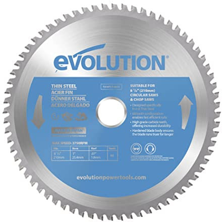 Evolution (T210TCT-68CS) - 210 mm Lama per taglio di acciaio sottile - Lama per metallo con punta in carburo che in pratica non genera surriscaldamento, ronzii o scintille