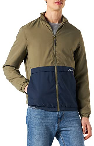 JACK & JONES JJBARTON Light Stand Collar Jacket Coupe-Vent, Vert Olive, XL Homme