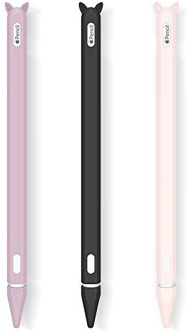 Hydream 3Pack Coque de Silicone pour Apple Pencil 2nd Génération, Housse de Protection pour Apple Pencil, avec 2 Nib Cover Protection (Violet+Rose+Noir)