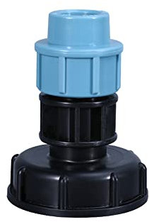 Connecteur fileté IBC S60x6 pour raccords de tuyau d'eau en polyéthylène haute densité sortie droite 25 mm