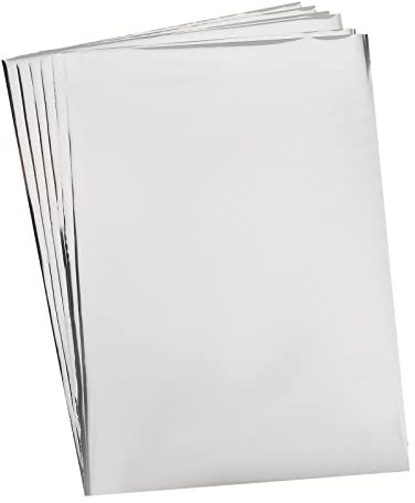 SUPERFINDINGS 50 Blatt A4 Reaktivpapier Bogen 29x18.5cm Rechteck Silber Transferbogen Papiertransferbogen Designpapier für Karten DIY Dekoration