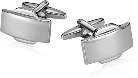 Manschettenknöpfe Herren Tracht, Manschettenknopf Edelstahl Silber Cufflinks Rechteck Poliert Schmuck Geschenk