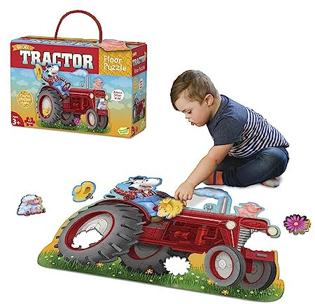 Peaceable Kingdom Shiny Tractor Floor Puzzle