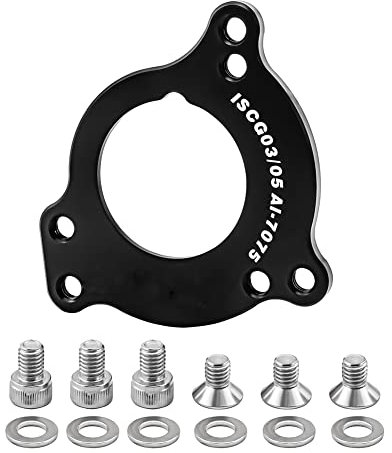 soonbuy Adapter Tretlager Platte Kettenführung Umwandlung mit Schrauben, 7075 Aluminiumlegierung Kettenführung Adapter kompatibel für Iscg03/05 schwarz