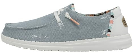 HEYDUDE Wendy Boho Damen - Slip on Schuhe - Mokassin Stil, Light Denim, 39