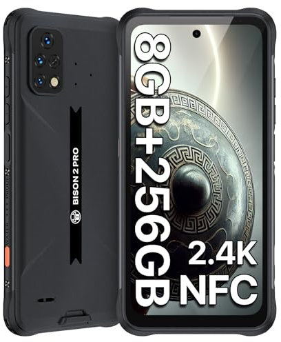 UMIDIGI BISON 2 Pro NFC Rugged Smartphone,8GB+256GB,6150mAh,48MP+24M,MediaTek Helio P90 Processor,6.5'' 2.4K FHD+ Display,IP68/IP69K Waterproof Android Phone, 4G Dual SIM/AI Face/GPS/OTG/Type-C