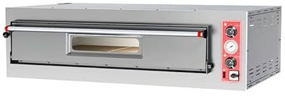 MBH - Horno pizza industrial eléctrico 6 pizzas hostelería. Horno pizza profesional italiano 1 cámara para restaurante