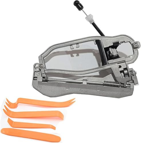 VHEUHZ Porte-poignée de porte avant côté conducteur intérieur droit + 4x Habillage intérieur du véhicule Suppression des baguettes décoratives Compatible avec BMW X5 E53 51218243616