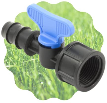 acquaverde Mini Valvola a Cilindro, Rubinetto Portagomma con Filetto Femmina per Impianti, Sistemi e Tubi di irrigazione a Goccia, Nero Made in Italy - Orto Facile (1, 16 mm x 3/4)