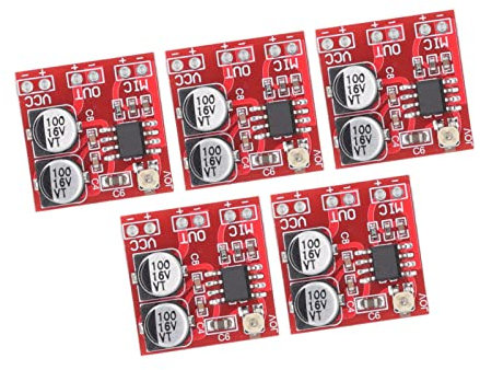 LM386 Microphone Amplifier Board ,Power Supply Noise Suppression Electret Microphone Amplifier Module GND Grounding DC4V‑12V Adjustable Gain for Home Theater