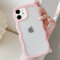 UEEBAI Hülle für iPhone 11, Wellen Rahmenform Silikon Stoßfeste Schutzhülle Anti-Kratzt Tansparent Rückseite TPU Bumper Cover für Mädchen Frauen Handyhülle für iPhone 11 - Rosa