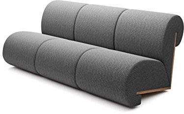 DomiMeble Sofa 3 Sitzer mit einzigartigem Design, aus hochwertigem Holz, leicht zu reinigendem Polyestergewebe, das Produkt muss Nicht zusammengebaut Werden
