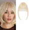 SEGO Clip in Bangs Echthaar 1 Piece Clip in Pony Fringe Extension Verlängerung natürliche Haarteil Platinumblond 9g