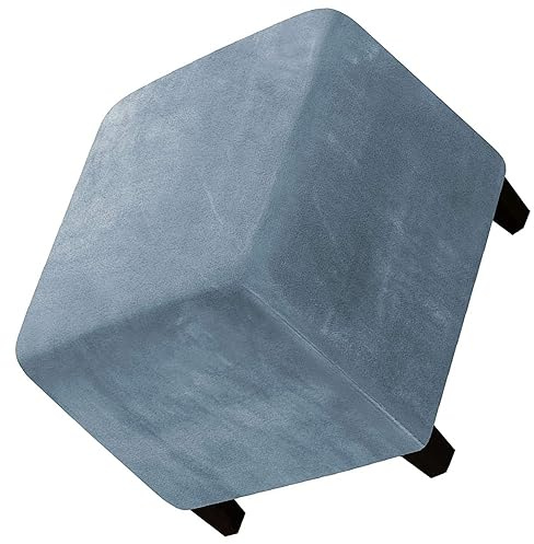 Ottomane Fußhocker Schonbezug Hockerbezug Quadratisch 40x40/50x50/60x60 Stretch Samt Husse für Fußhocker Ottomanischer Hocker-Bezug Überzug Hocker Protector Waschbar ( Color : #18 , Size : 40x40x40cm
