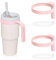 Tumbler Handle for Stanley 14oz Quencher H2.0 Flowstate Tumbler, Pack of 2 Tumbler Handles,Anti Slip, Car Cup Holder Friendly, Improved Grip, Reduced Spills (Light Pink, 14 oz)