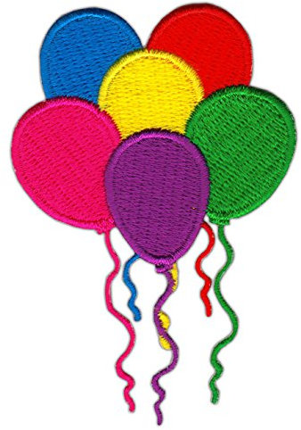BP BRAUNERT PATCHES Luftballon Bunt Gestickt Aufnäher zum aufbügeln oder aufnähen Bügelbild Aufbügler für Kleidung Bügelpatch Applikation Patch Größe 7,9 x 5,3 cm