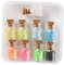 Alipis Sets Glass Decorative Bottles Wedding Favour Shot Bottles Round Wishing Jar Diy Craft Beads Corked Glass Pcs