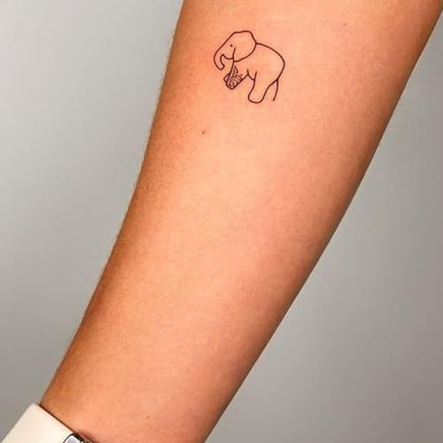 Inkster Tattoo - Elefant | vegane & wasserfeste Temporäre Tattoos für Erwachsene - EU-Kosmetikzertifizierte Farbe - revolutionäres 2 Wochen Tattoo | Premium Klebetattoos & Fake Tattoo