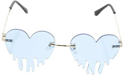 PACKOVE Herz Sonnenbrille Frameless Heart Shaped Eyewear Lustige Und Bunte Partybrille Für Damen Für Festivals Und Alltagslook Leicht Und Bequem Zu Tragen Hochwertiges Und Pc-material