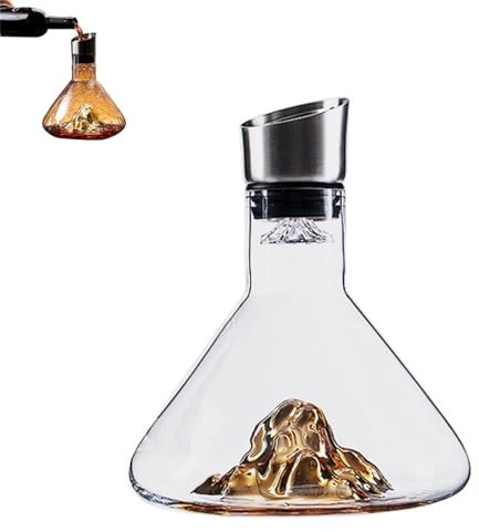 Filtration Decanter, Wine Decanter, Crystal Wine Decanter with Aerator, Glass Wine Decanter, Enhanced Aeration & Filtration Decanter, Gifts for Wine Lovers (C)