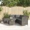 Kavolet 4-TLG. Garten Lounge Set mit Kissen, Poly Rattan Ecklounge, Gartenlounge Gartenmöbel-Set Gartensofa Gartengarnitur Sitzgruppe Ecksofa Terrasse Sitzecke Eckgarnitu, Grau