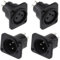 Greluma 4 pcs montage sur panneau brise/prise xlr,3 broches xlr connecteur mâle/femelle pour microphone,plaqué nickel contacts en cuivre
