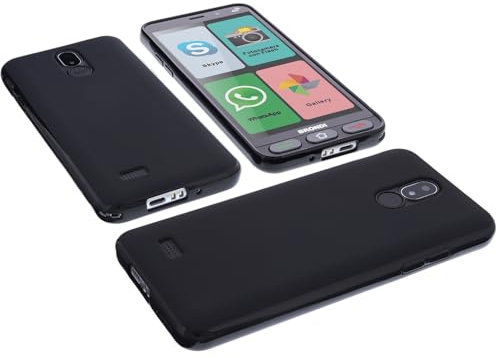 foto-kontor Custodia compatibile con cellulari Brondi Amico Smartphone S+B Nero cover in gomma TPU di colore nero