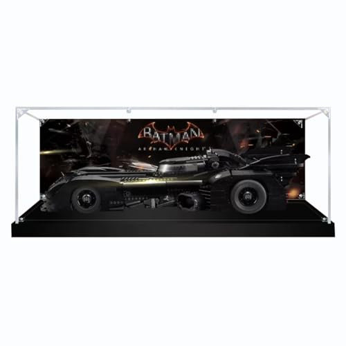 Figuren-Displaybox für LEGO 76139 für Batmob-ile 19-89, Acryl, staubdicht, transparent, benutzerdefinierte Vitrine (kein Modell) (Hintergrund B)