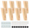 MIVIDE 8 Pièces Pied de Meuble Bois 12cm, Pieds de Meuble Bois Oblique, Pieds de Canapé Bois, Pieds de Meuble avec Vis et Plaques de Montage pour Lit Armoire Tables et Chaises