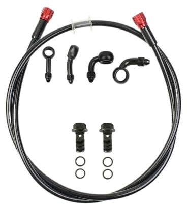 CNMVCJSAR Bremsleitung Für Dirt Bike ATV Moped Roller Cub Quad UTV Go Kart Universal M10 Motorrad Stahl Hydraulische Bremse Kupplung Linie Schlauch Rohr(90cm)