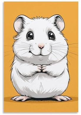 DHBANEIOK Hamster Wall Art - Leinwand Wandbild Poster Modern Dekorationen Für Das Wohnzimmer,Büro,Küche,Schlafzimmer 20x30inch(50x75cm)